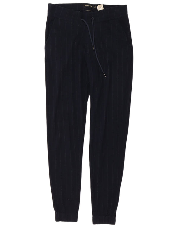 Massimo Dutti Γυναικείο Casual Παντελόνι Small W27 L30 Navy Blue Pinstripe