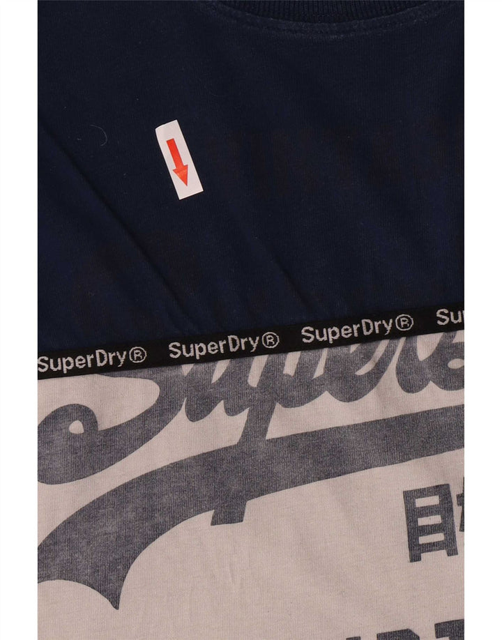 Superdry Ανδρικό Extra Slim γραφικό μακρυμάνικο μπλουζάκι 2XL μπλε