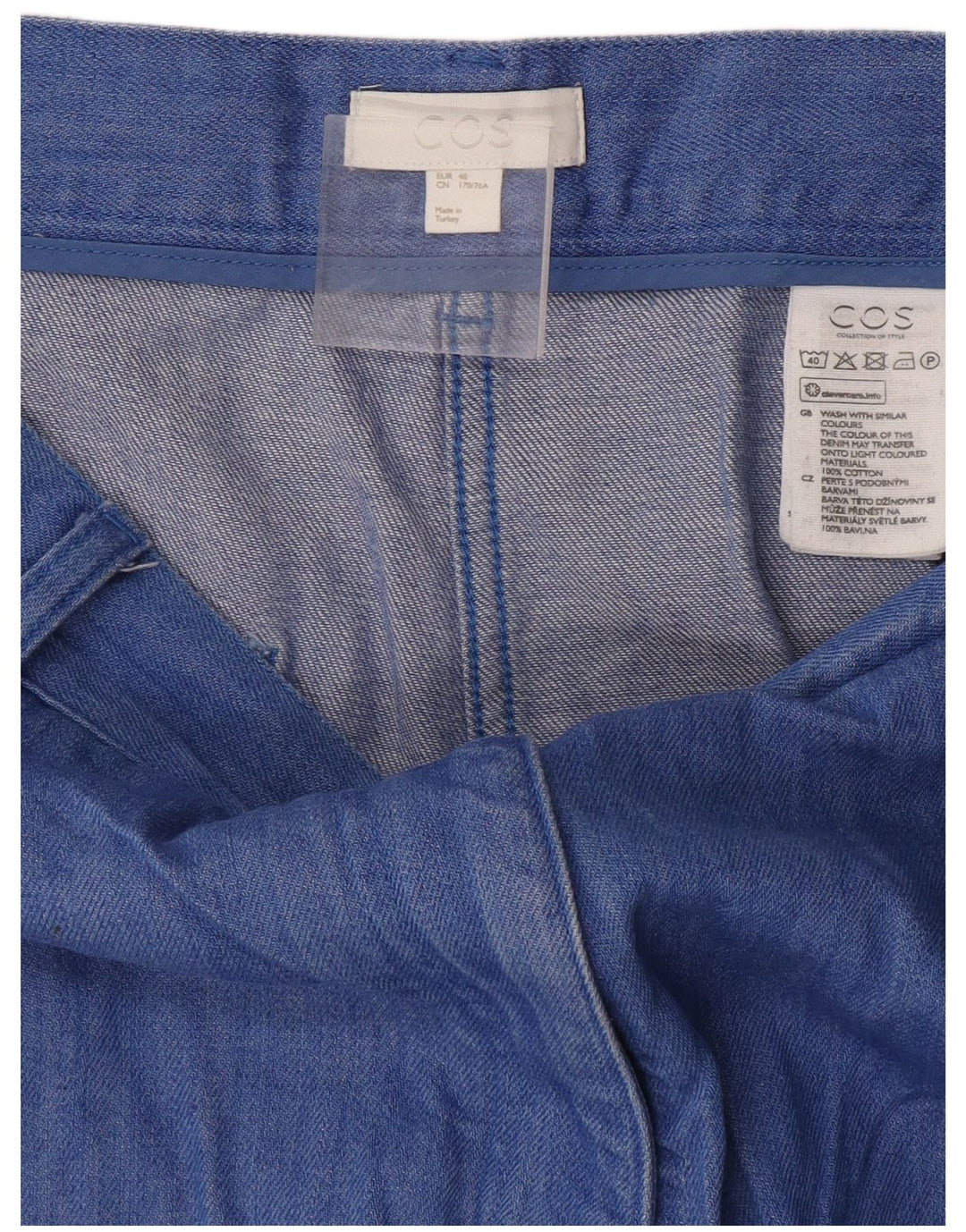 Cos Γυναικείο Cropped Παντελόνι EU 40 Medium W30 L24 Μπλε βαμβακερό