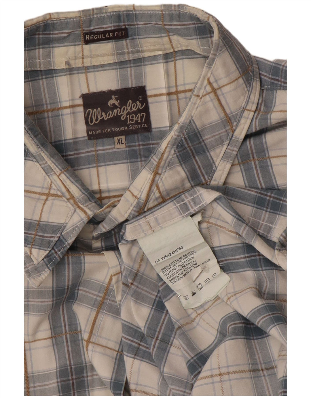 WRANGLER Ανδρικό κοντομάνικο πουκάμισο με κανονική εφαρμογή XL γκρι βαμβακερό