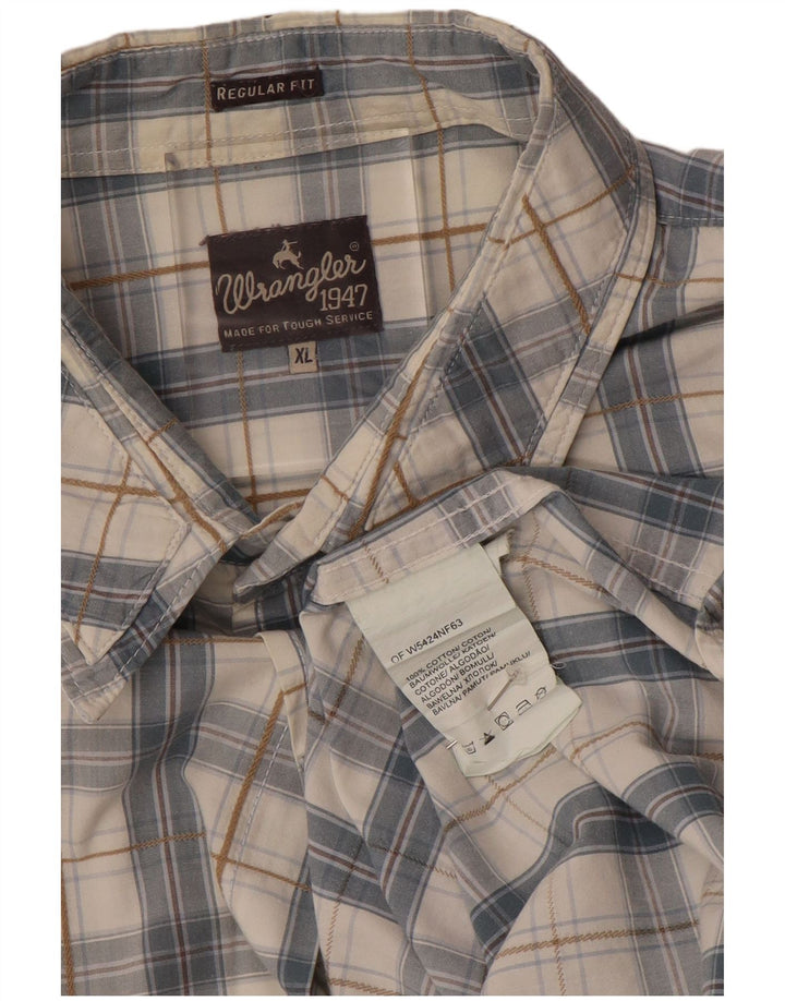 WRANGLER Ανδρικό κοντομάνικο πουκάμισο με κανονική εφαρμογή XL γκρι βαμβακερό