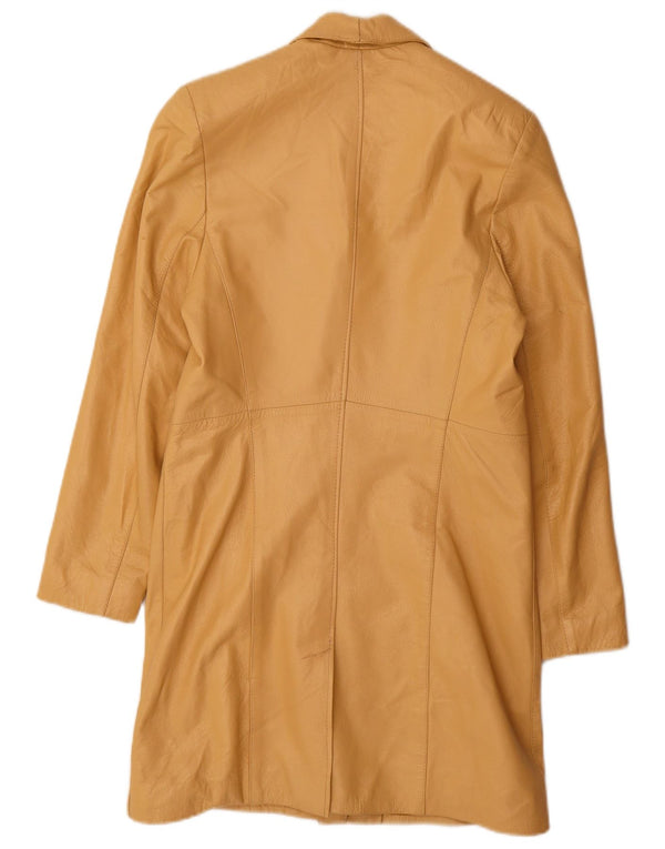 Carmen Γυναικείο Δερμάτινο Παλτό UK 12 Medium Yellow Leather