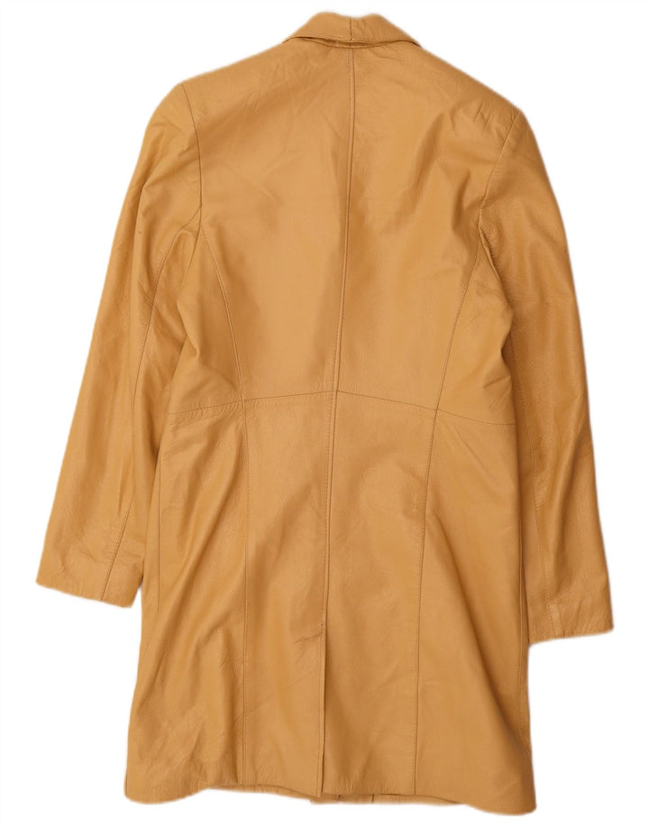 Carmen Γυναικείο Δερμάτινο Παλτό UK 12 Medium Yellow Leather