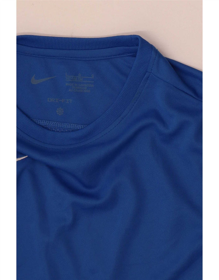 Nike Boys Dri Fit Top μακριά μανίκια 12-13 ετών, μεγάλο μπλε