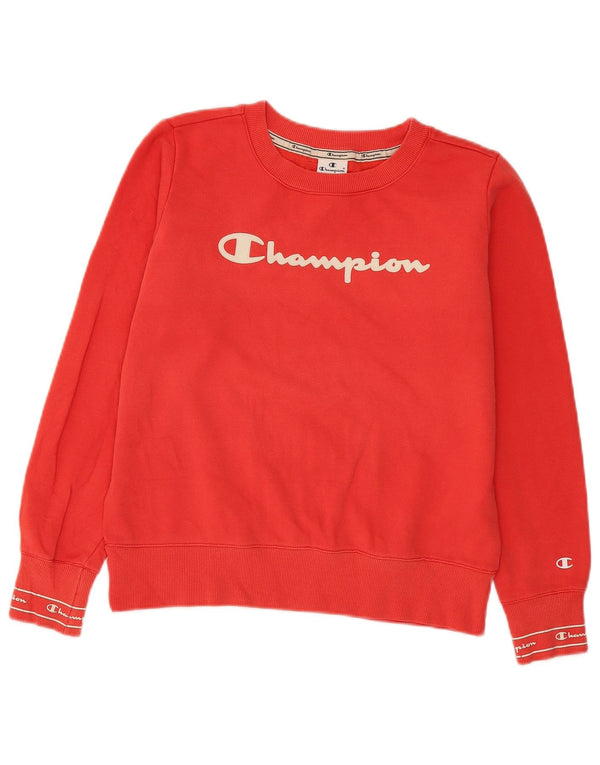 Champion Γυναικείο Γραφικό Φούτερ Jumper UK 12 Μεσαίο κόκκινο βαμβακερό