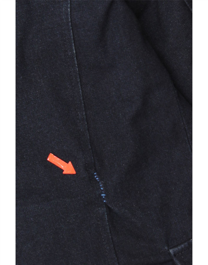 Zara Ανδρικό παλτό μπιζελιού UK 36 Small Navy Blue Cotton