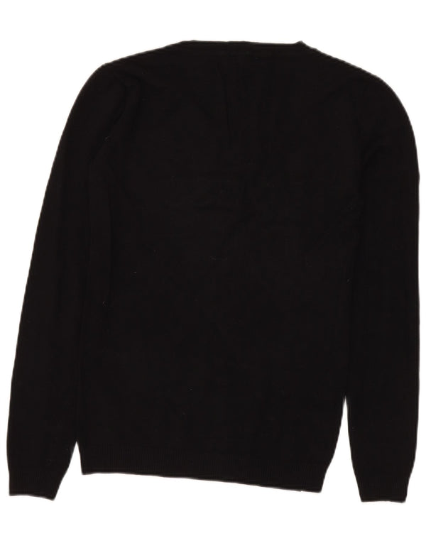 Guess Γυναικείο πουλόβερ με γραφικό V-λαιμόκοψη UK 8 Small Black Viscose