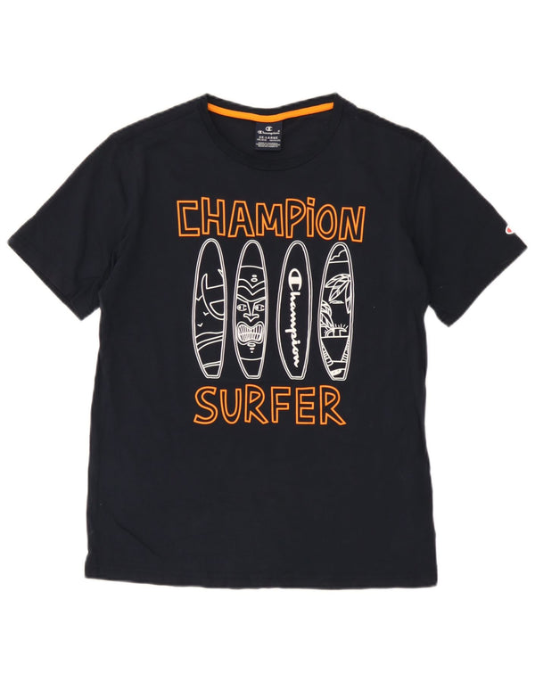 Champion Boys Graphic T-shirt Top 15-16 ετών 2XL Navy Blue Cotton