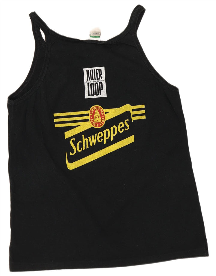 Γυναικείο γραφικό γιλέκο Benetton UK 18 XL Μαύρο βαμβακερό