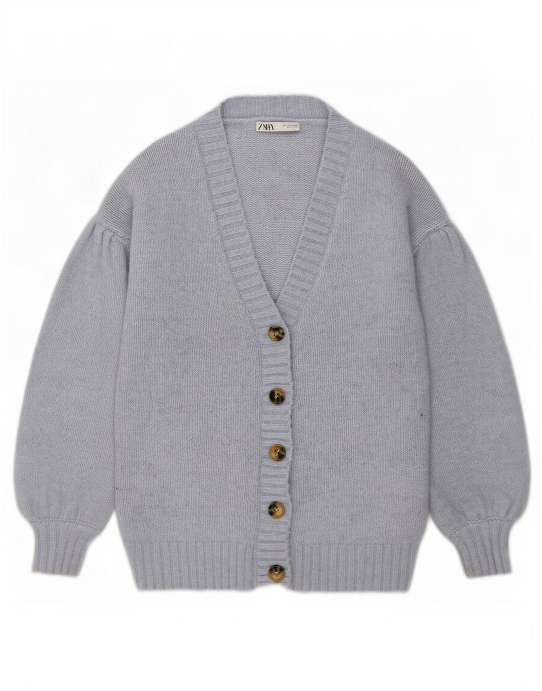 Zara Γυναικείο πουλόβερ με ζακέτα UK 10 Small Blue Polyester