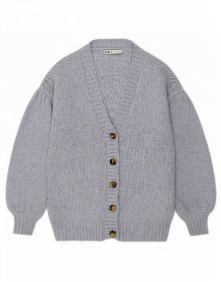 Zara Γυναικείο πουλόβερ με ζακέτα UK 10 Small Blue Polyester