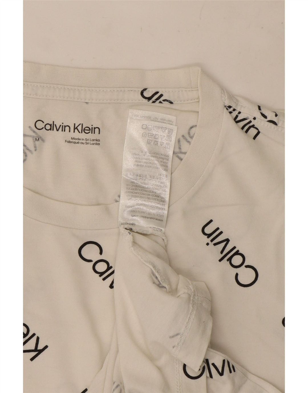 Ανδρικό γραφικό T-Shirt Calvin Klein Τοπ μεσαίο λευκό βαμβακερό