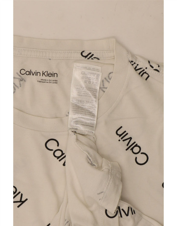 Ανδρικό γραφικό T-Shirt Calvin Klein Τοπ μεσαίο λευκό βαμβακερό
