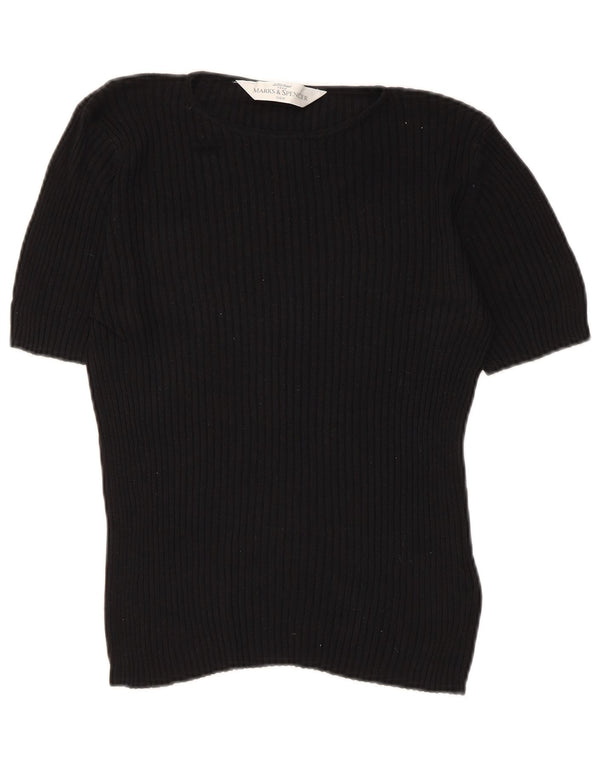 Γυναικεία μπλούζα Marks & Spencer Top UK 12 Medium Black Silk