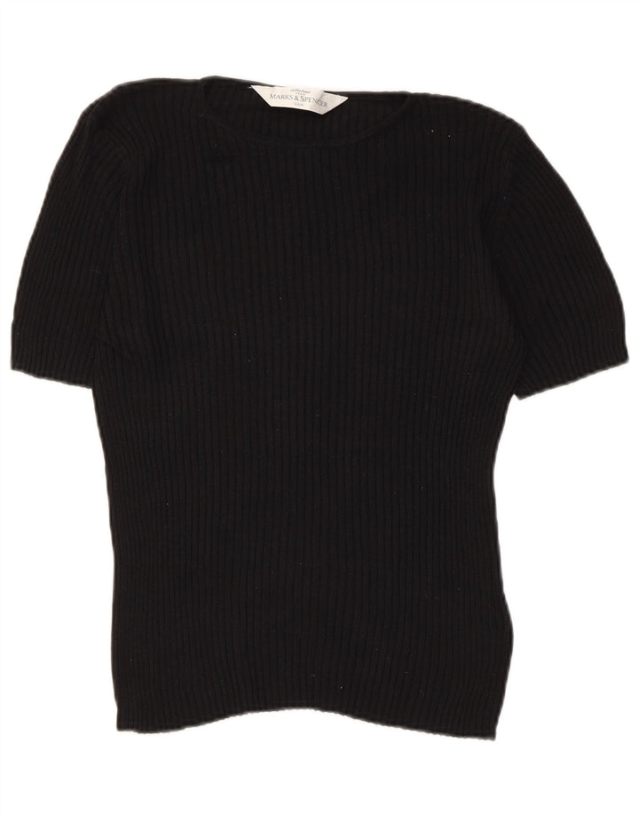 Γυναικεία μπλούζα Marks & Spencer Top UK 12 Medium Black Silk