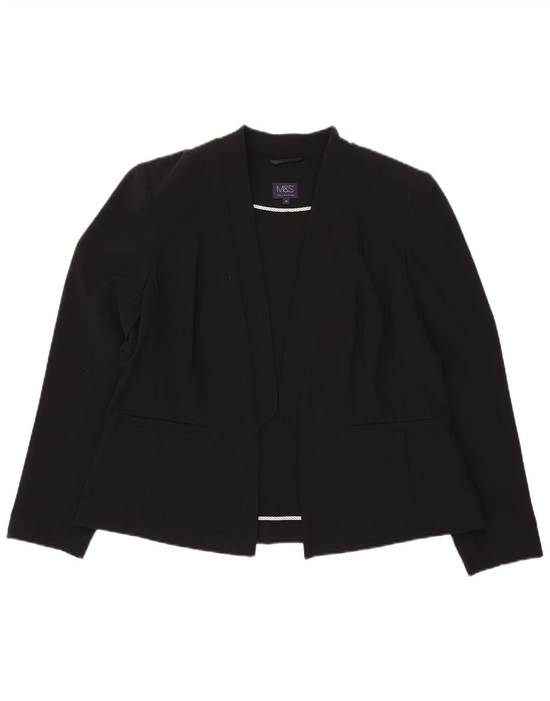 Marks & Spencer Γυναικείο Open Blazer Jacket UK 18 XL μαύρο πολυεστέρα