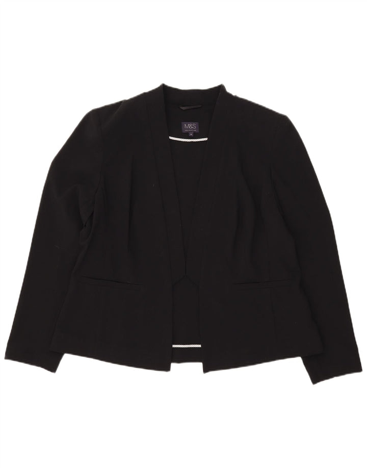 Marks & Spencer Γυναικείο Open Blazer Jacket UK 18 XL μαύρο πολυεστέρα