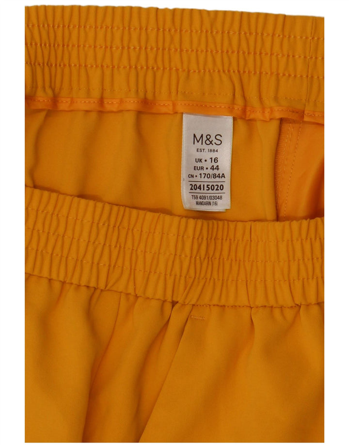 Marks & Spencer Γυναικεία ίσια φούστα UK 16 Large W34 Yellow Polyester