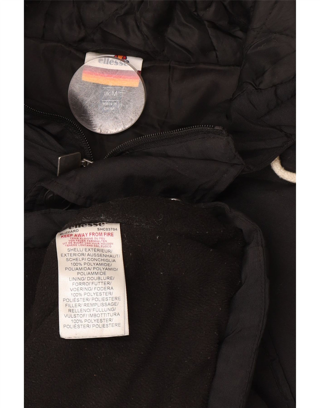 Ανδρικό μπουφάν Parka με κουκούλα Ellesse UK 38 Medium Black Polyester