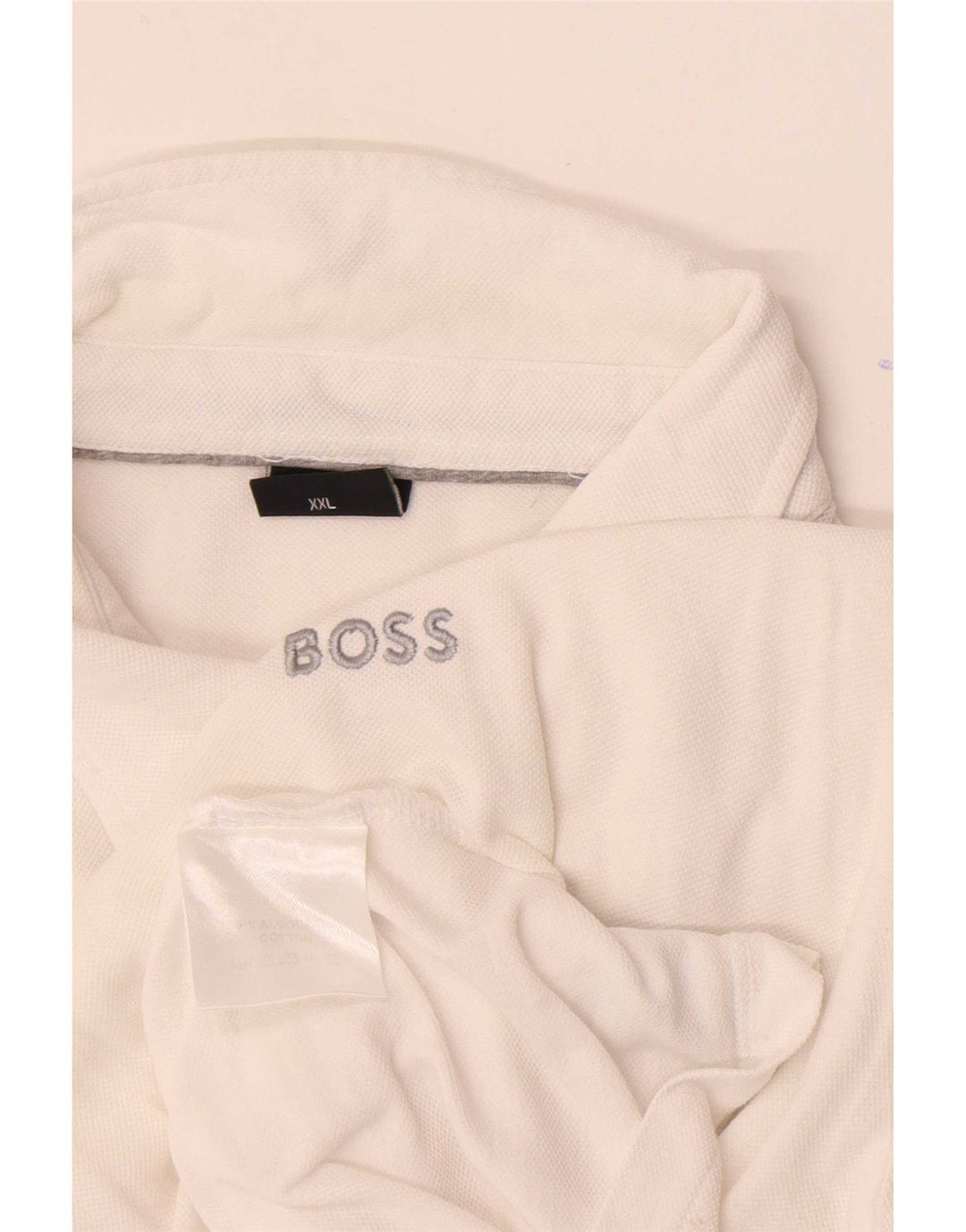 Ανδρικό μπλουζάκι πόλο Hugo Boss 2XL λευκό βαμβακερό