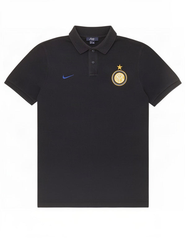 Nike Mens Inter Milan Polo Shirt Medium Black Cotton