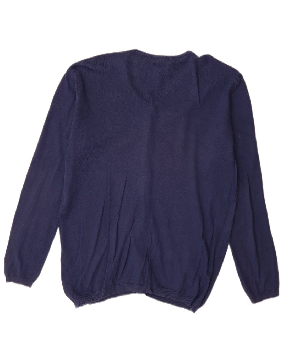 Zara Γυναικεία Ζακέτα UK 14 Medium Navy Blue Cotton
