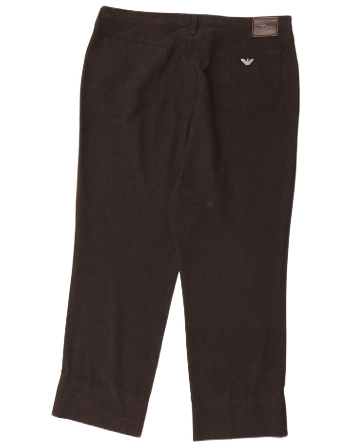 Armani γυναικείο ίσιο casual παντελόνι W36 L27 καφέ