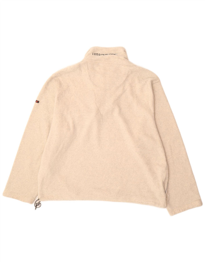 Izod Ανδρικό φερμουάρ Fleece Jumper XL Beige Polyester