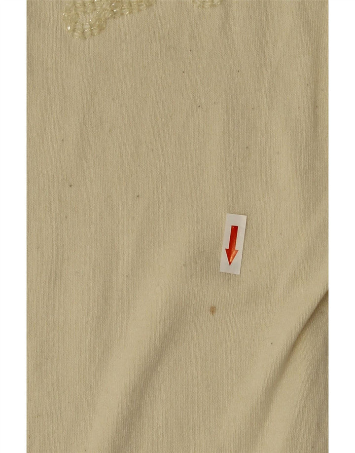 Liu Jo γυναικείο πουλόβερ ζακέτα υπερμεγέθη UK 10 Small Off White Viscose