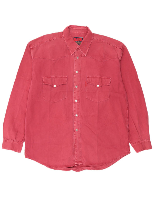 Ανδρικό πουκάμισο vintage Western XL, βαμβακερό μπορντό