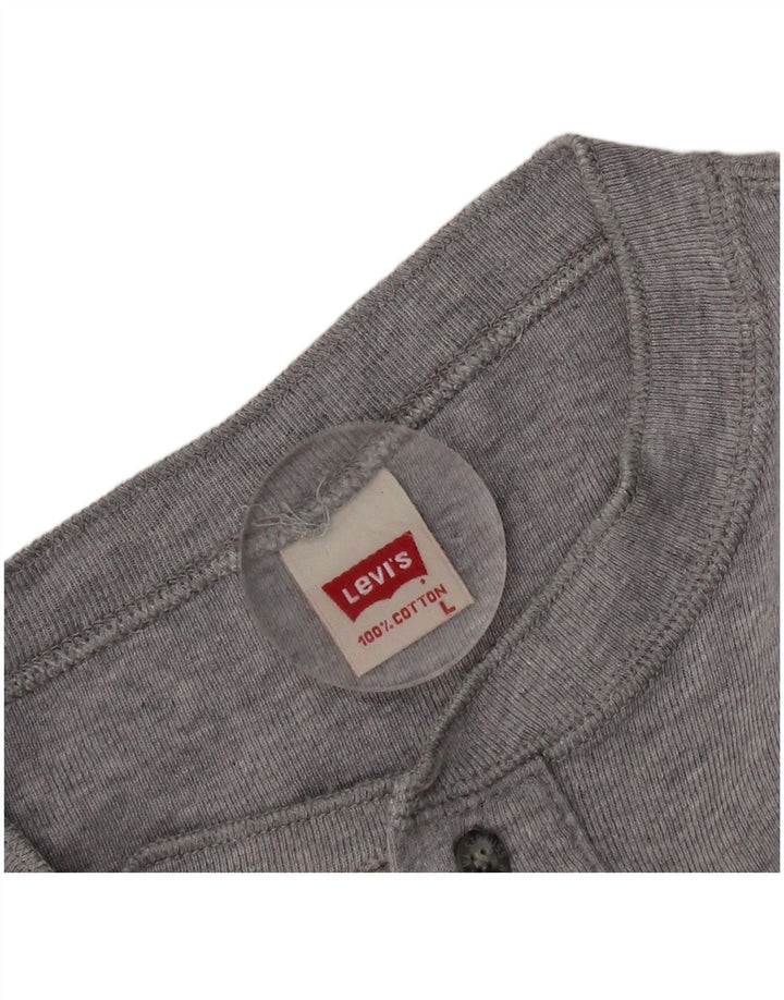 Ανδρικό τοπ Levi's μακρυμάνικο μεγάλο γκρι βαμβακερό