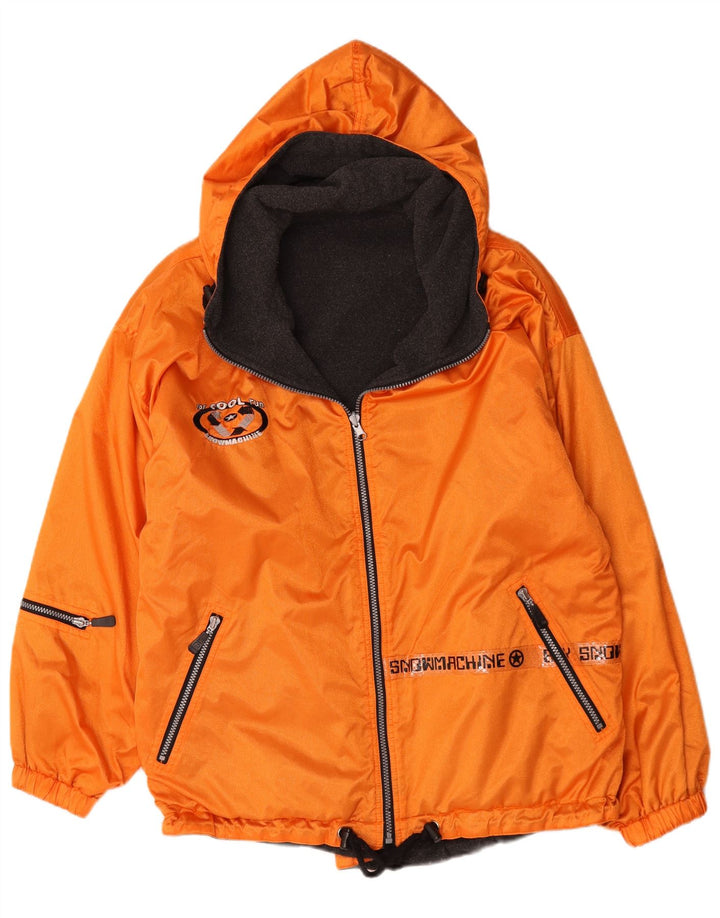 Vintage Boys Hooded Reversible Ski Jacket 15-16 Years Orange Nylon