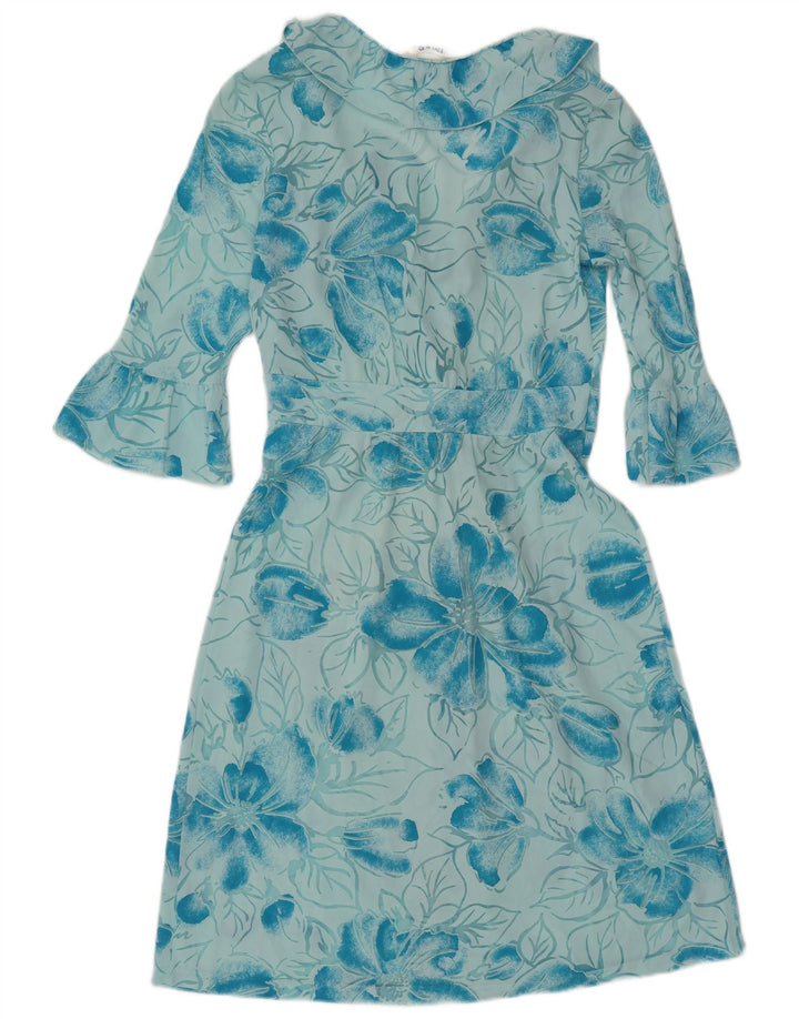 Imec Γυναικείο μανίκι 3/4 See Through A-Line UK 12 Medium Blue Floral