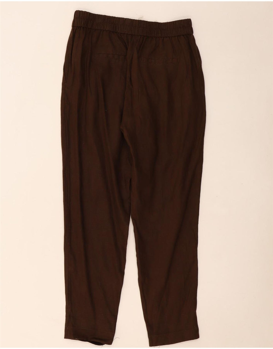 BENETTON Γυναικείο κωνικό παντελόνι Chino Medium W28 L27 Καφέ Λινό