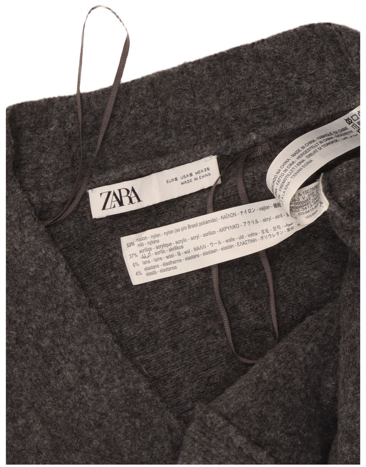 Zara Γυναικείο πουλόβερ με ζακέτα UK 10 Small Grey Nylon