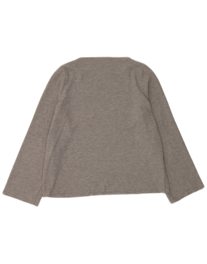 Zara Γυναικείο Trafaluc Oversized Top μακρυμάνικο UK 10 Small Grey Polyester