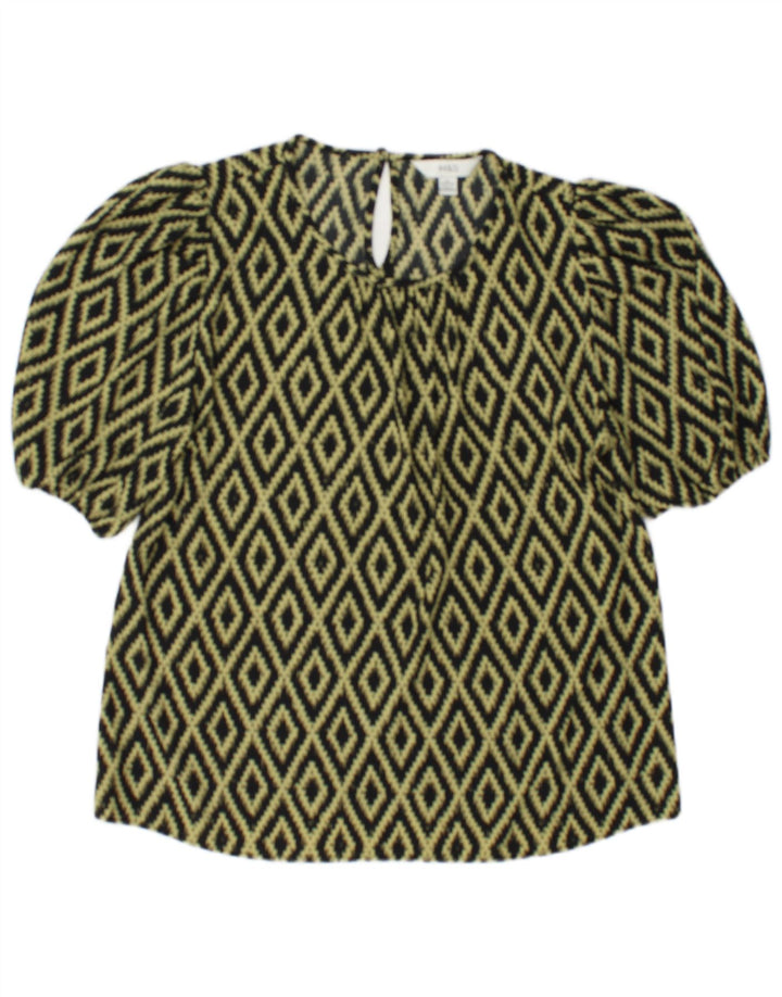 Marks & Spencer Γυναικεία Μπλούζα Τοπ UK 10 Small Black Argyle/Diamond
