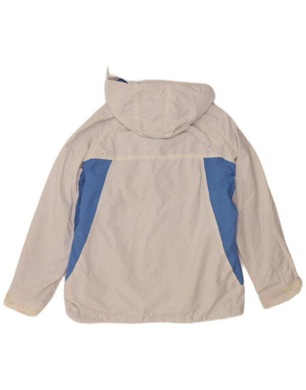 Γυναικείο μπουφάν βροχής Weird Fish Hooded UK 14 Large White Colourblock Nylon