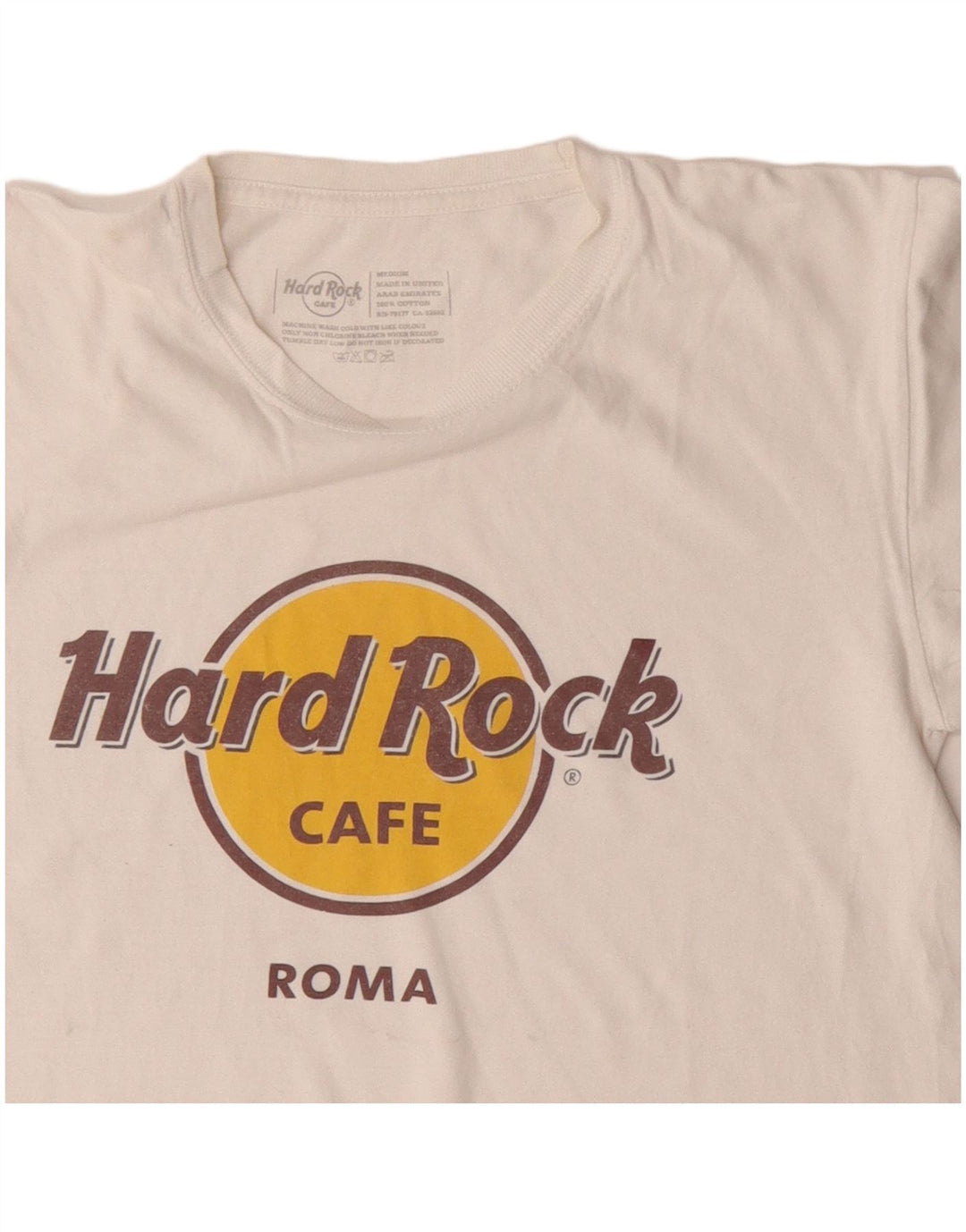 Hard Rock Cafe Ανδρικό γραφικό μπλουζάκι Roma Top Medium Off White Βαμβακερό