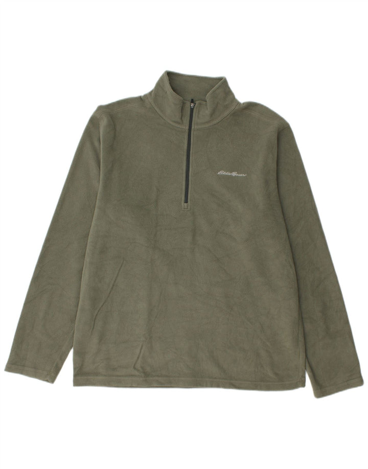 Eddie Bauer Ανδρικό φερμουάρ Fleece Jumper Μεσαίο χακί πολυεστέρας