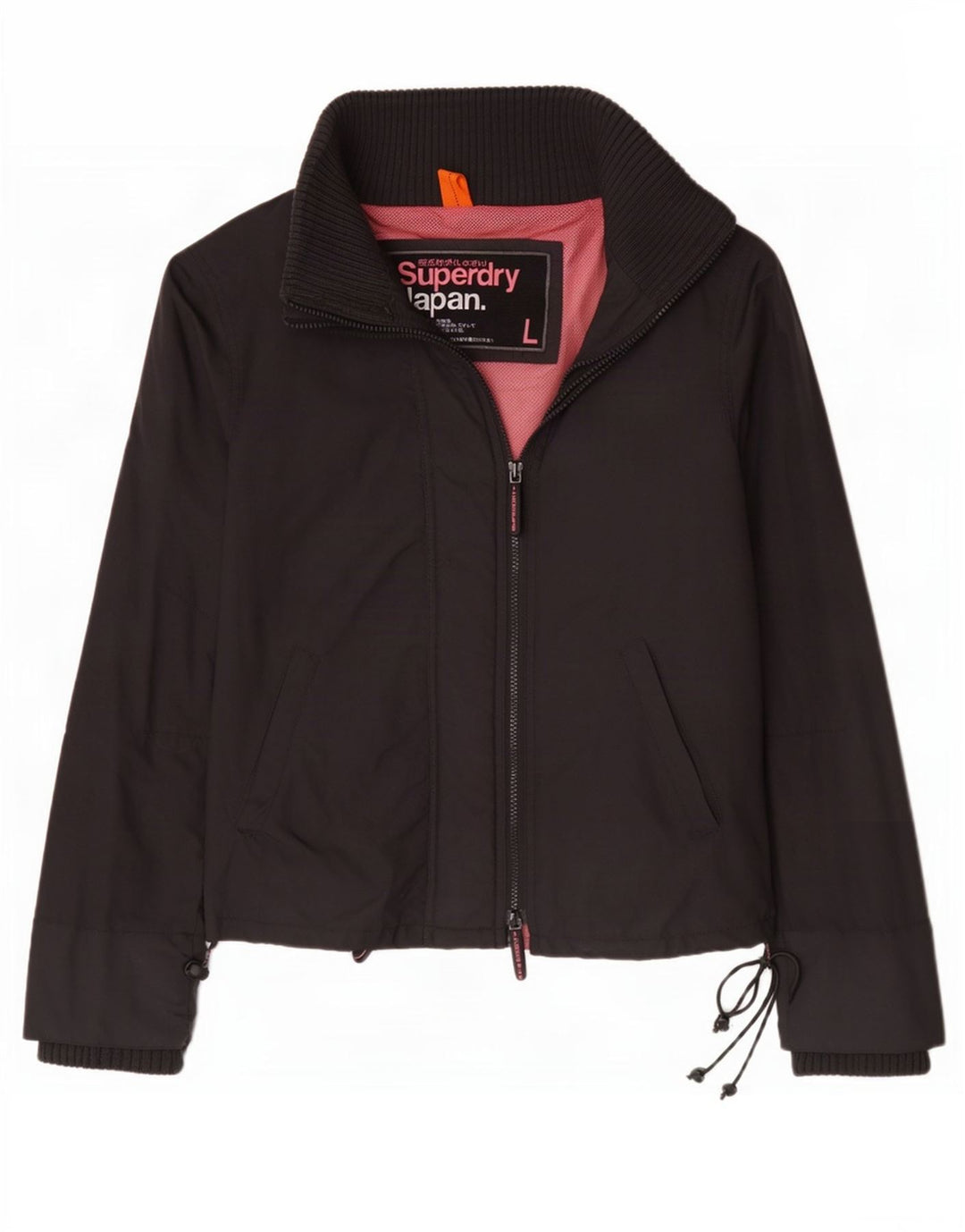 Superdry γυναικείο μπουφάν βροχής UK 16 μεγάλο μαύρο νάιλον