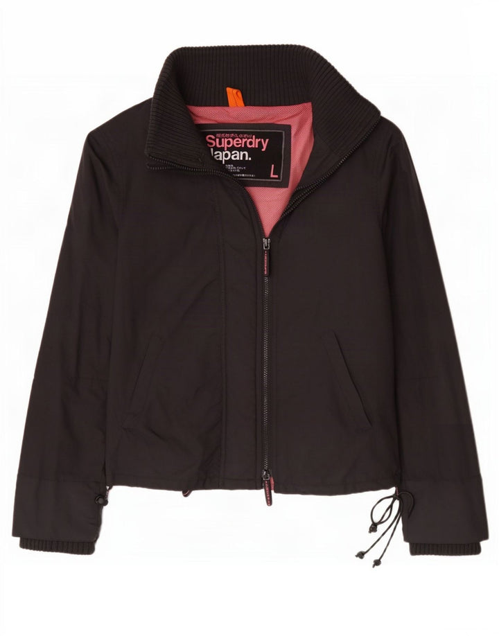 Superdry γυναικείο μπουφάν βροχής UK 16 μεγάλο μαύρο νάιλον