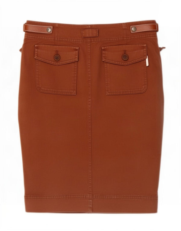 Marina Yachting Womens Straight Skirt IT 42 Medium W32 Brown Cotton