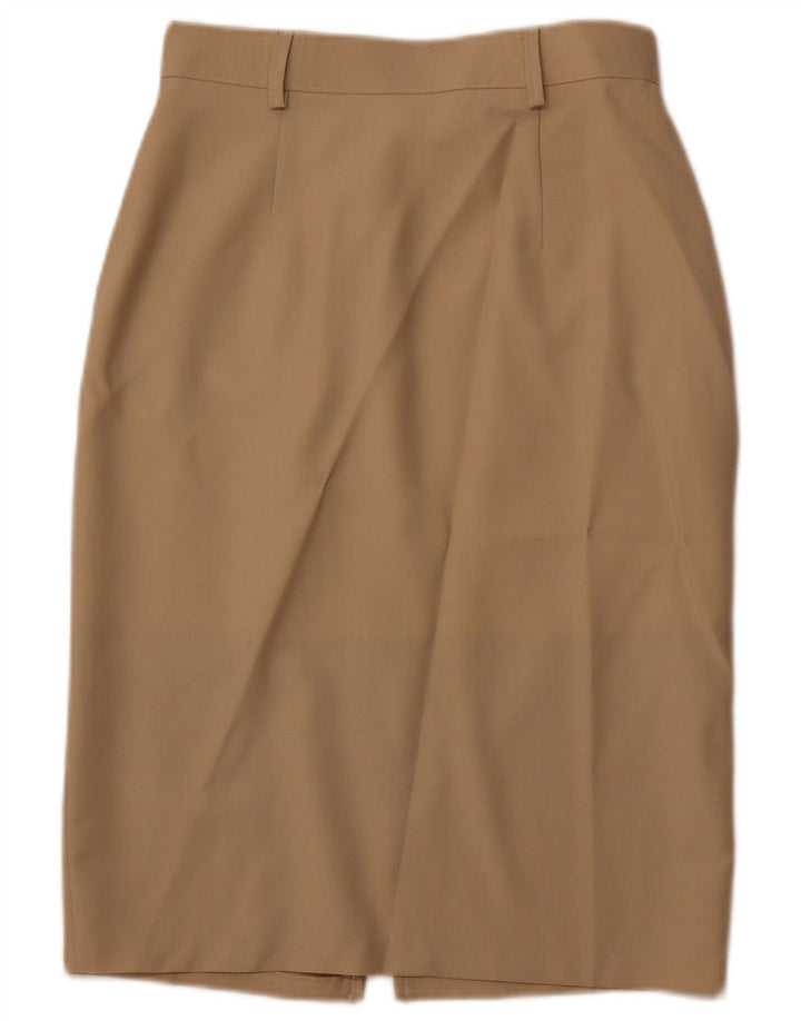 Γυναικεία Pencil Φούστα VINTAGE IT 44 Medium W28 Καφέ Μαλλί