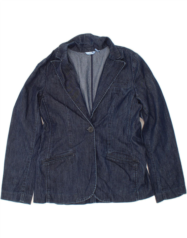 IZOD Womens Denim Jacket UK 14 Medium Navy Blue Cotton Vintage Izod and Second-Hand Izod from Messina Hembry 