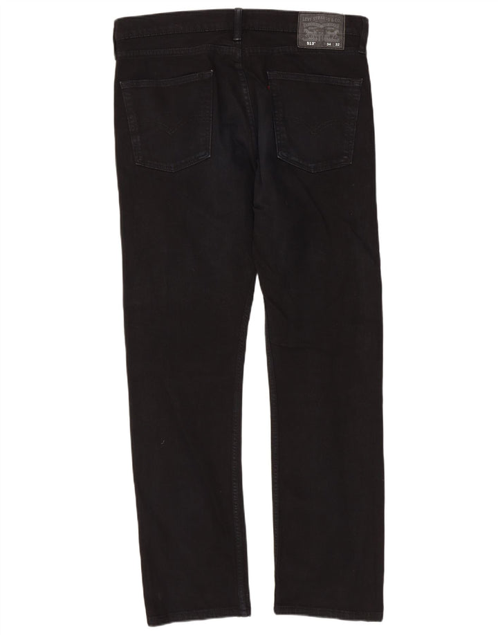 Levi's Mens 513 Slim Straight Jeans W34 L32 Μαύρο βαμβακερό