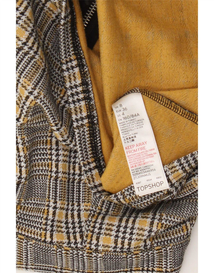 Topshop Γυναικεία Μίνι Φούστα UK 8 Small W28 Grey Plaid Polyester