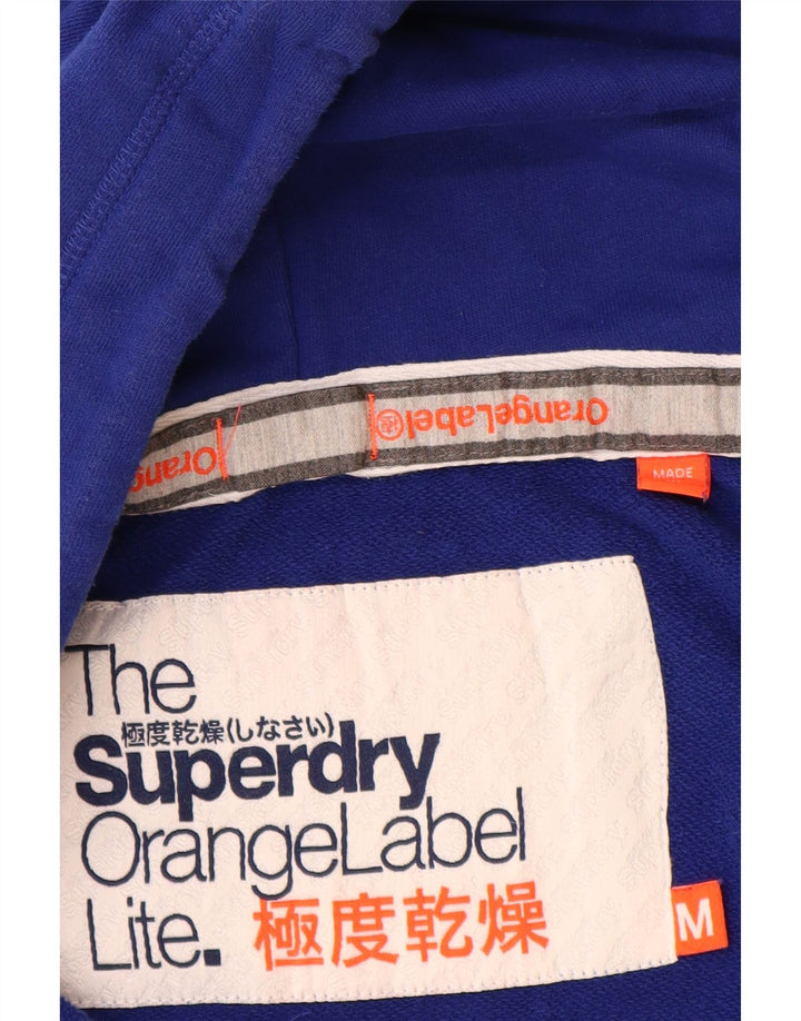 Γυναικείο πουλόβερ με κουκούλα με φερμουάρ Superdry UK 12 μεσαίο μπλε βαμβακερό