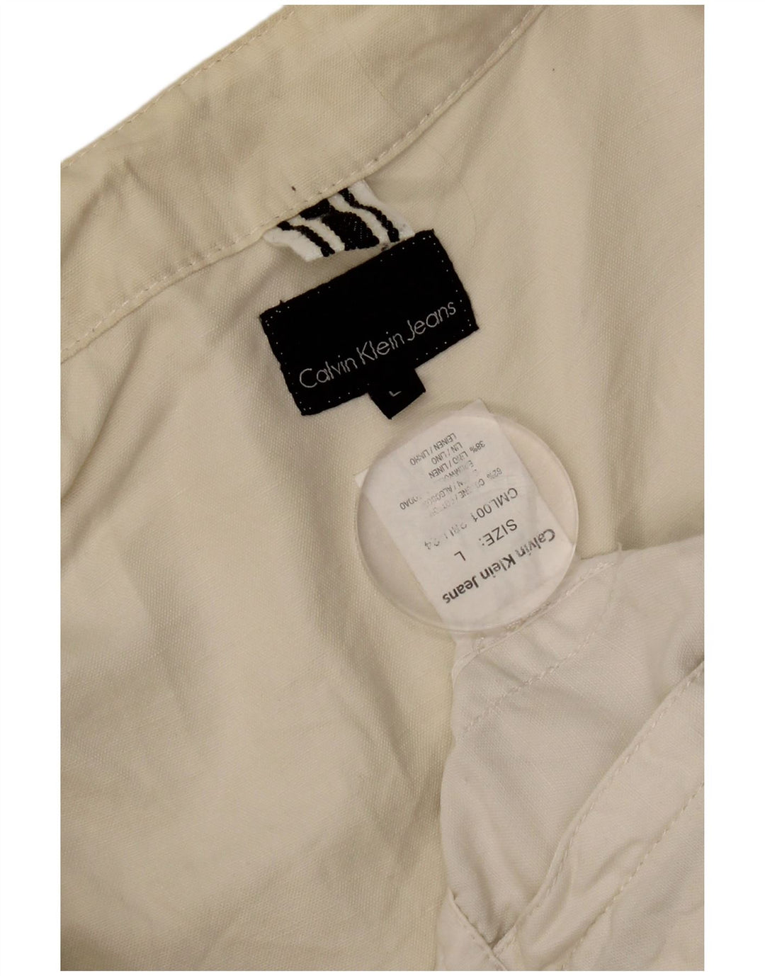 Calvin Klein Jeans Γυναικείο Utility Jacket UK 16 Large Off White Βαμβακερό