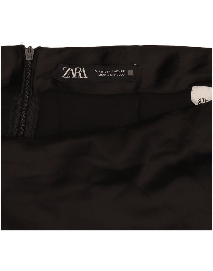 Zara Γυναικεία Midi Φούστα Μικρή W26 Μαύρη